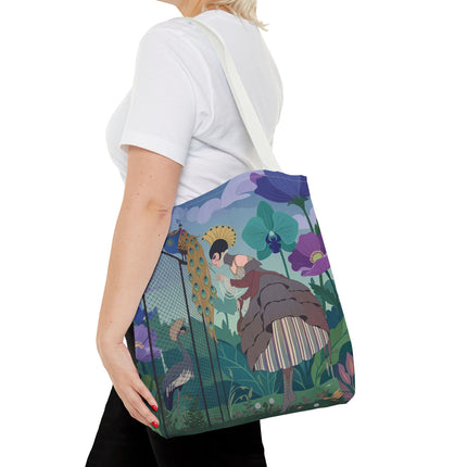 🦚🌸 The Lady Of The Peacock Garden Tote Bag – Art Deco Floral Fantasy