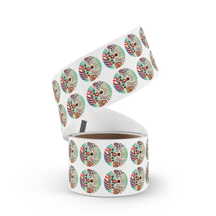 Nutcracker Candy-Striped Adventure Round Sticker Label Rolls