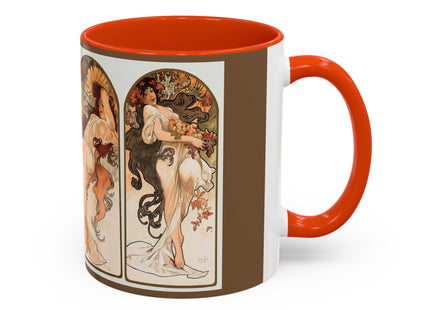 The Seasons by Alphonse Maria Mucha Colorful Mugs (11oz, 15oz)
