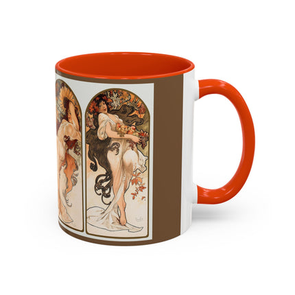 The Seasons by Alphonse Maria Mucha Colorful Mugs (11oz, 15oz)