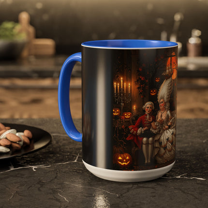 🌙🎃 The Moonlit Pumpkin Parlor Colorful Mug – Elegant Halloween Charm