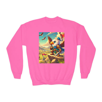 Watchful Guardian Youth Crewneck Sweatshirt – Courage, Strength & Imagination