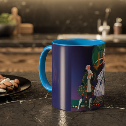 Moonlit Garden Waltz Colorful Mug (11oz, 15oz) – Rococo Romance, Garden Elegance & Enchanted Dance