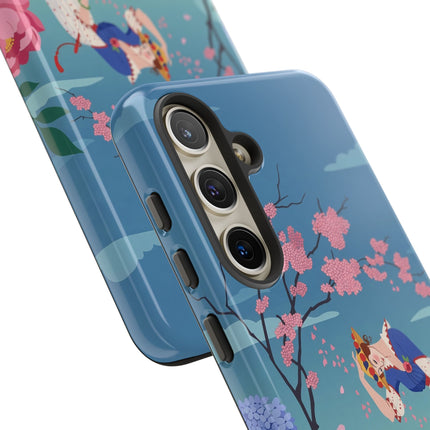 🌸☂️ The Lady Of The Falling Blossoms Phone Case – Art Deco Garden Whimsy