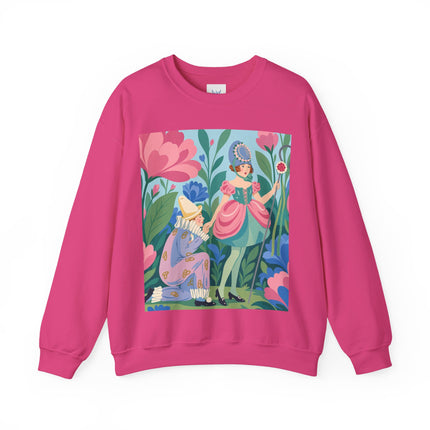 🌸🎭 The Garden Masquerade Crewneck Sweatshirt – Art Deco Floral Whimsy