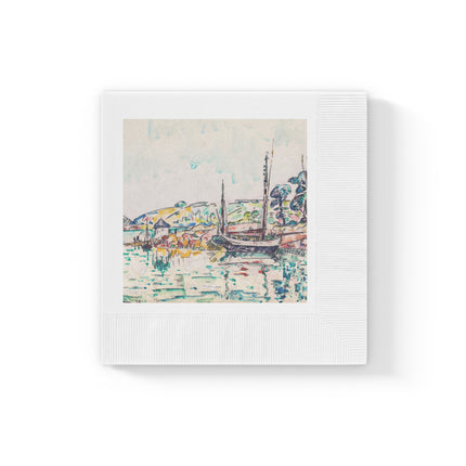 Concarneau by Paul Signac White Coined Napkins