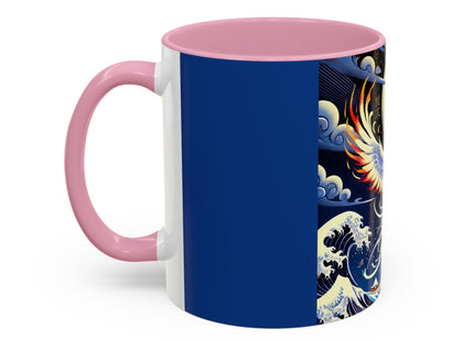 Majestic White Crane Colorful Mugs (11oz, 15oz)