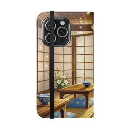 🐱🍵 Playful Kitten in the Tea Room Flip Case – Curious Charm & Cozy Whimsy