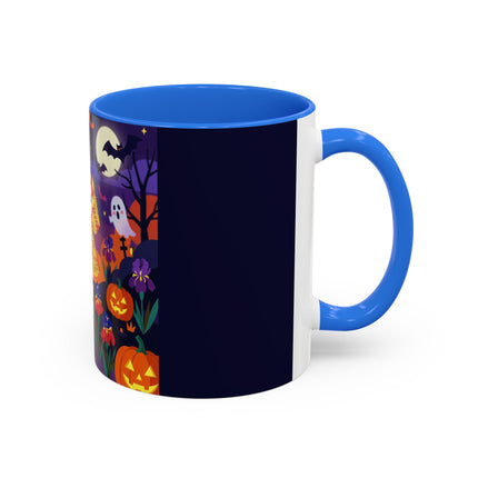 🌙🎃 The Moonlit Garden Masquerade Colorful Mug – Floral Halloween Charm