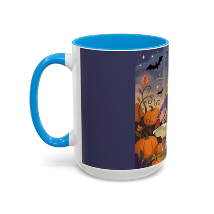 🌙🎃 The Moonlit Garden Walk Colorful Mug – Elegant Halloween Charm