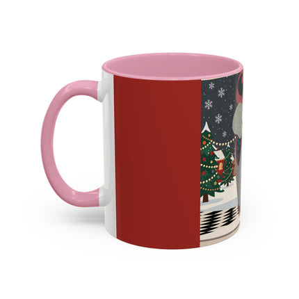❄️✨ The Winter Couture Promenade Colorful Mug – Art Deco Holiday Elegance