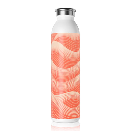 Hues of Orange and Beige Wave Pattern Slim Water Bottle