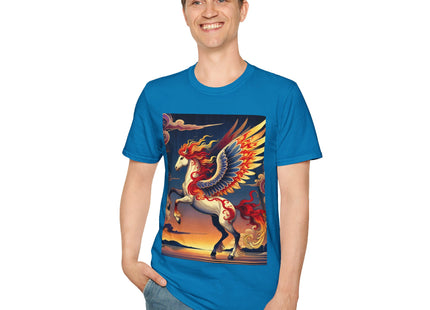 Flame-Winged Horse at Sunset Unisex Softstyle T-Shirt