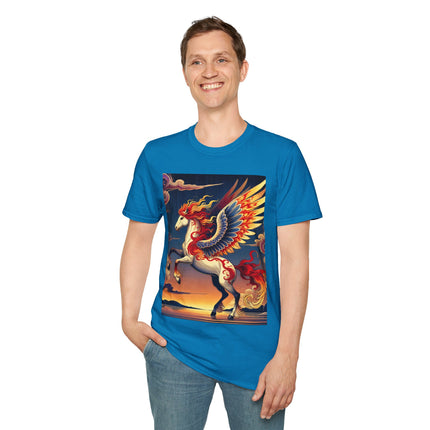Flame-Winged Horse at Sunset Softstyle T-Shirt