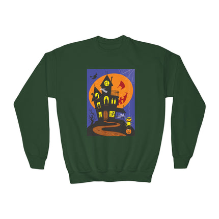 Halloween Night at the Haunted House Youth Crewneck Sweatshirt