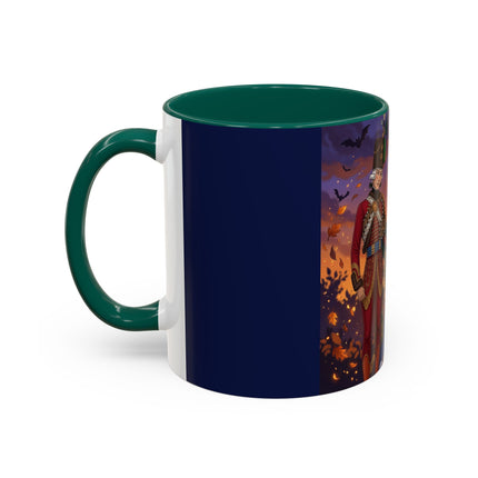 🎃💙 The Pumpkin Lantern Courtship Colorful Mug – Romantic Halloween Elegance