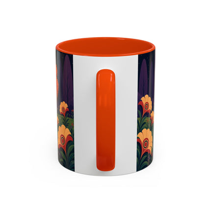 🌙🌼 The Moonlit Floral Dancer Colorful Mug – Art Deco Garden Fantasy