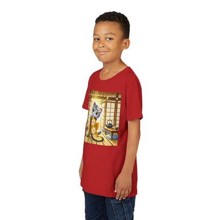 Playful Kitten in the Tea Room Youth Short Sleeve Tee
