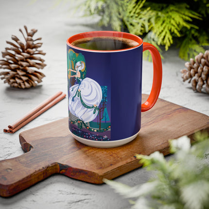 Moonlit Garden Waltz Colorful Mug (11oz, 15oz) – Rococo Romance, Garden Elegance & Enchanted Dance