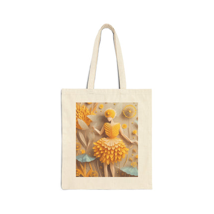 Dandelion Fairy Cotton Canvas Tote Bag
