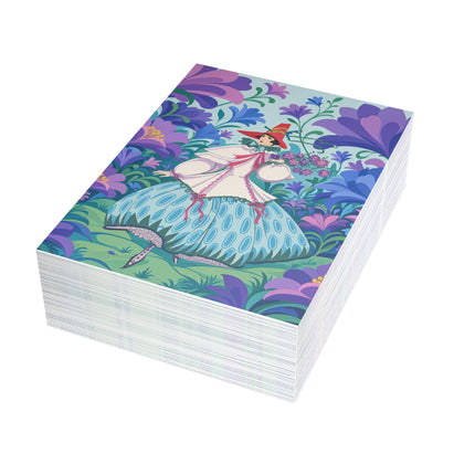 🌸🎶 The Garden Melody Postcards With Envelopes – Art Deco Floral Whimsy