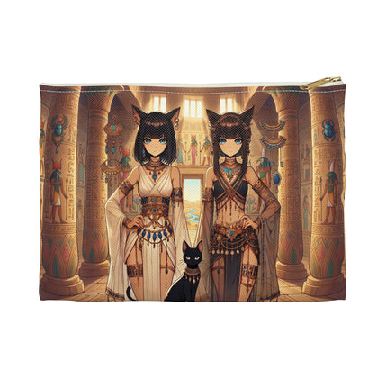 The Egyptian Priestess Cats Flat Pouch – Temple Guardians & Ancient Grace