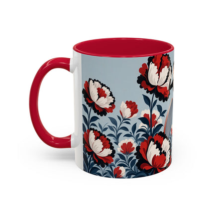 ❤️🌺 The Scarlet Blossom Dancer Colorful Mug – Art Deco Fashion Whimsy