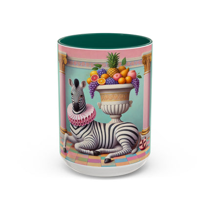 Still Life with Zebra, Fruit, and Pink Columns Colorful Mugs (11oz, 15oz)