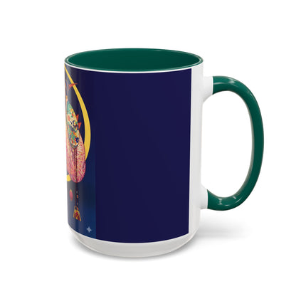 Moonlit Reflections Colorful Mug (11oz, 15oz) – Celestial Elegance, Art Deco Beauty & Dreamy Style