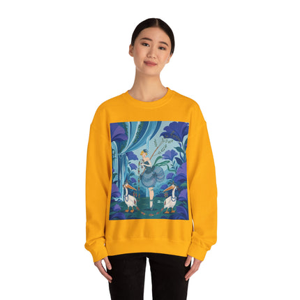🪶🌺 The Pelican Garden Dance Crewneck Sweatshirt – Art Deco Botanical Whimsy