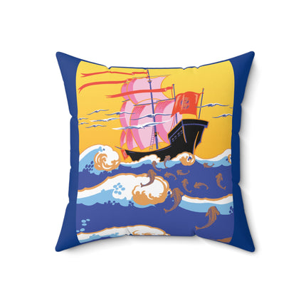 Golden Seas and Whimsical Dreams Spun Polyester Square Pillow