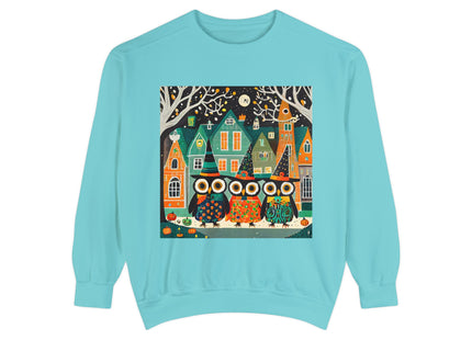 Night of the Trick-or-Treating Owlets Unisex Garment-Dyed Sweatshirt