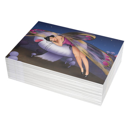 Slumbering Fairy on the Mushroom Postcard Bundles (envelopes included)