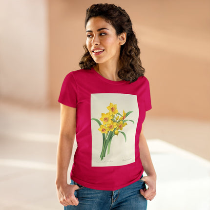 Choix des plus belles fleurs, Plate 052 by Pierre Joseph Redouté  Women's Midweight Cotton Tee