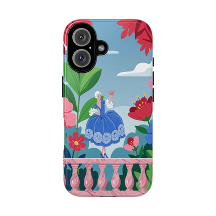 🌺🪭 The Lady Of The Grand Flower Terrace Phone Case – Art Deco Garden Elegance