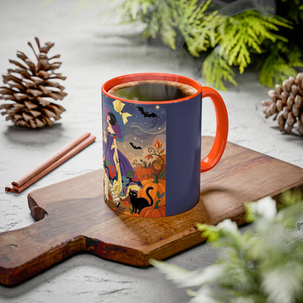 🌙🎃 The Moonlit Garden Walk Colorful Mug – Elegant Halloween Charm