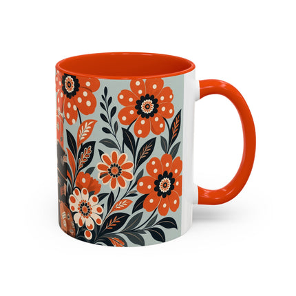 🧳🌼 The Grand Floral Voyage Colorful Mug – Art Deco Travel Elegance