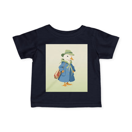 🦆🎒 The Little Woodland Duck Explorer Infant Fine Jersey Tee – Whimsical Storybook Adventure