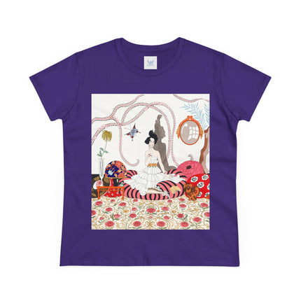 🌹🐕 The Rose Salon Companion Cotton Tee – Art Deco Fashion & Dog Elegance