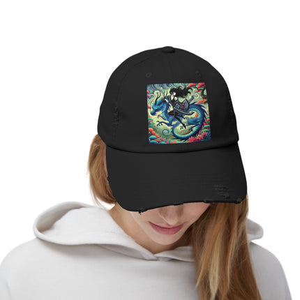 Mystic Guardian of the Sky Unisex Distressed Cap