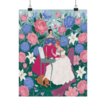 🌸💎 The Garden Of Little Treasures Matte Vertical Poster – Art Deco Floral Elegance