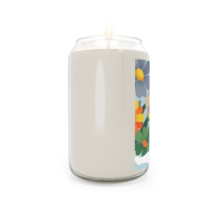 ❄️🌼 The Winter Flower Wanderer Scented Soy Candle – Colorful Art Deco Snow Fantasy