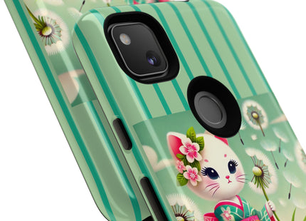 Geisha Kitten and the Dandelion Phone Cases