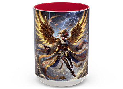 Valkyrie Descending Through Storm Colorful Mugs (11oz, 15oz)
