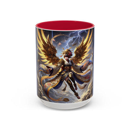 Valkyrie Descending Through Storm Colorful Mugs (11oz, 15oz)