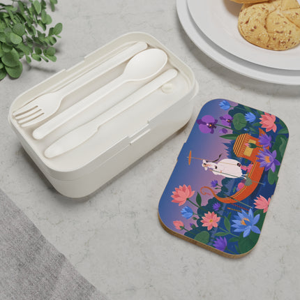 🪷🛶 The Lady Of The Lotus Lake Bento Lunch Box – Art Deco Garden Voyage