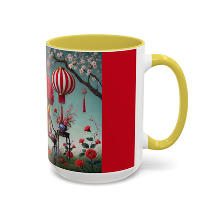 Reading in a Painted Garden Colorful Mugs (11oz, 15oz)