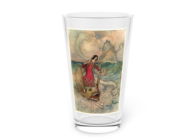 Rita Rides on the Dolphin by Warwick Goble Glass, 16oz