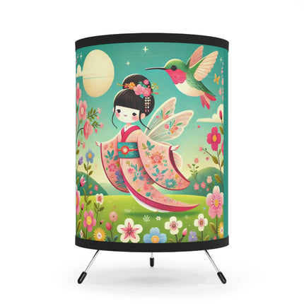 Geisha Fairy and the Hummingbird Blossom Tripod Lamp