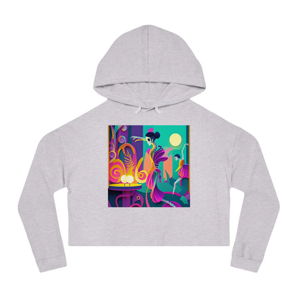 Dance of the Skeleton Ballerinas Women’s Cropped Hooded Sweatshirt
